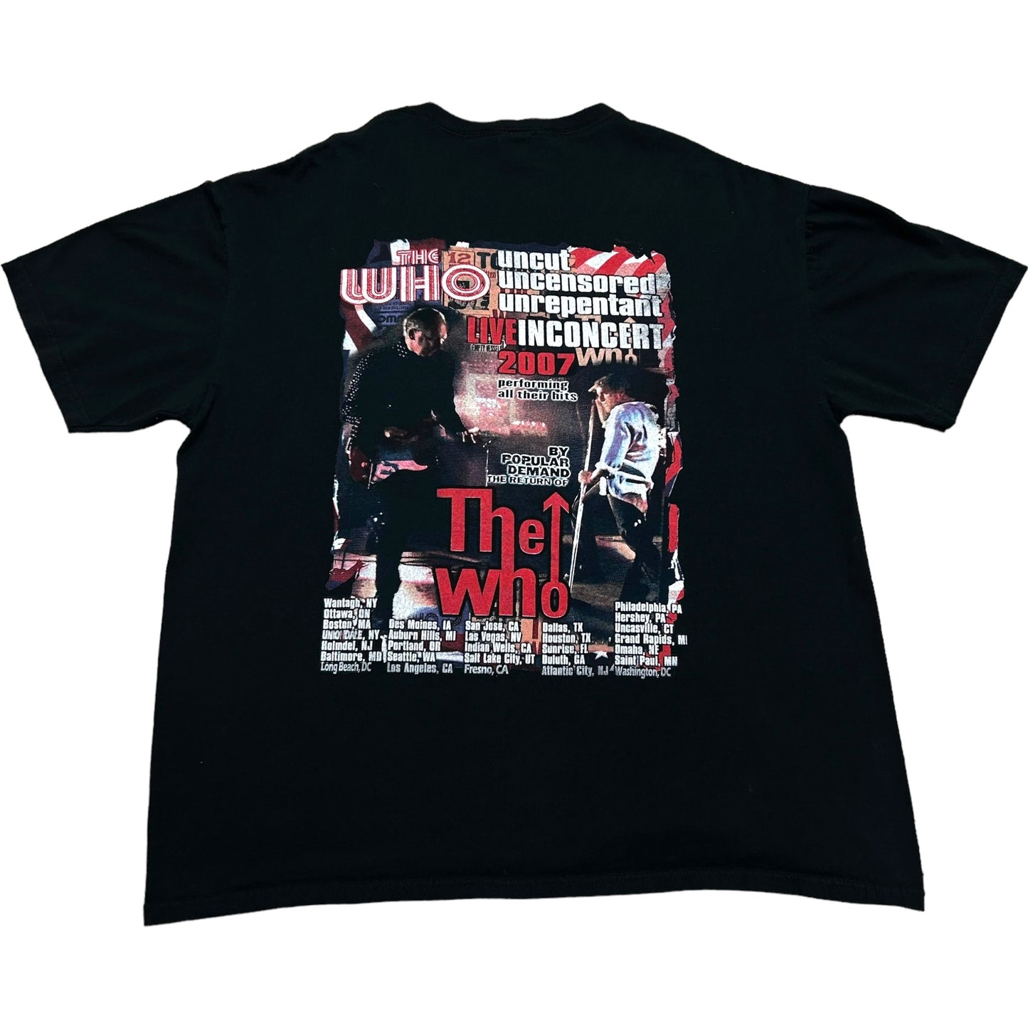 The Who “Uncut, Uncensored, Unrepentant” 2007 Black Parking Lot Graphic T-Shirt - Size XL (Boxy Fit)