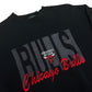 Vintage 1990s Logo 7 Chicago Bulls Black Embroidered Crewneck Sweatshirt - Size Large