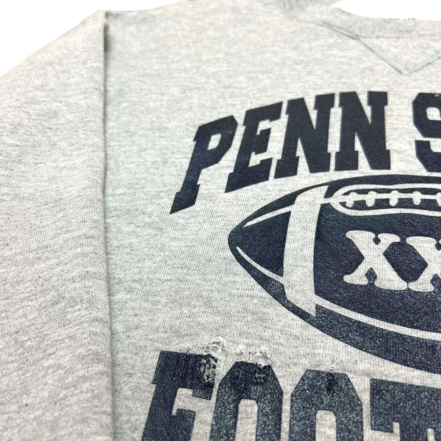 Vintage 1990s Russell Athletic Penn State Football Grey Crewneck Sweatshirt - Size Large