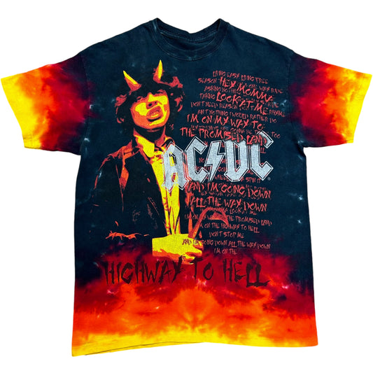 2005 Liquid Blue AC/DC Highway To Hell Black Tie-Dye T-Shirt - Size Medium