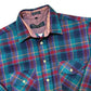 Vintage 1990s “Winterweight” By Van Heusen Teal/Purple Flannel Shirt - Size Medium (Fits L/XL)