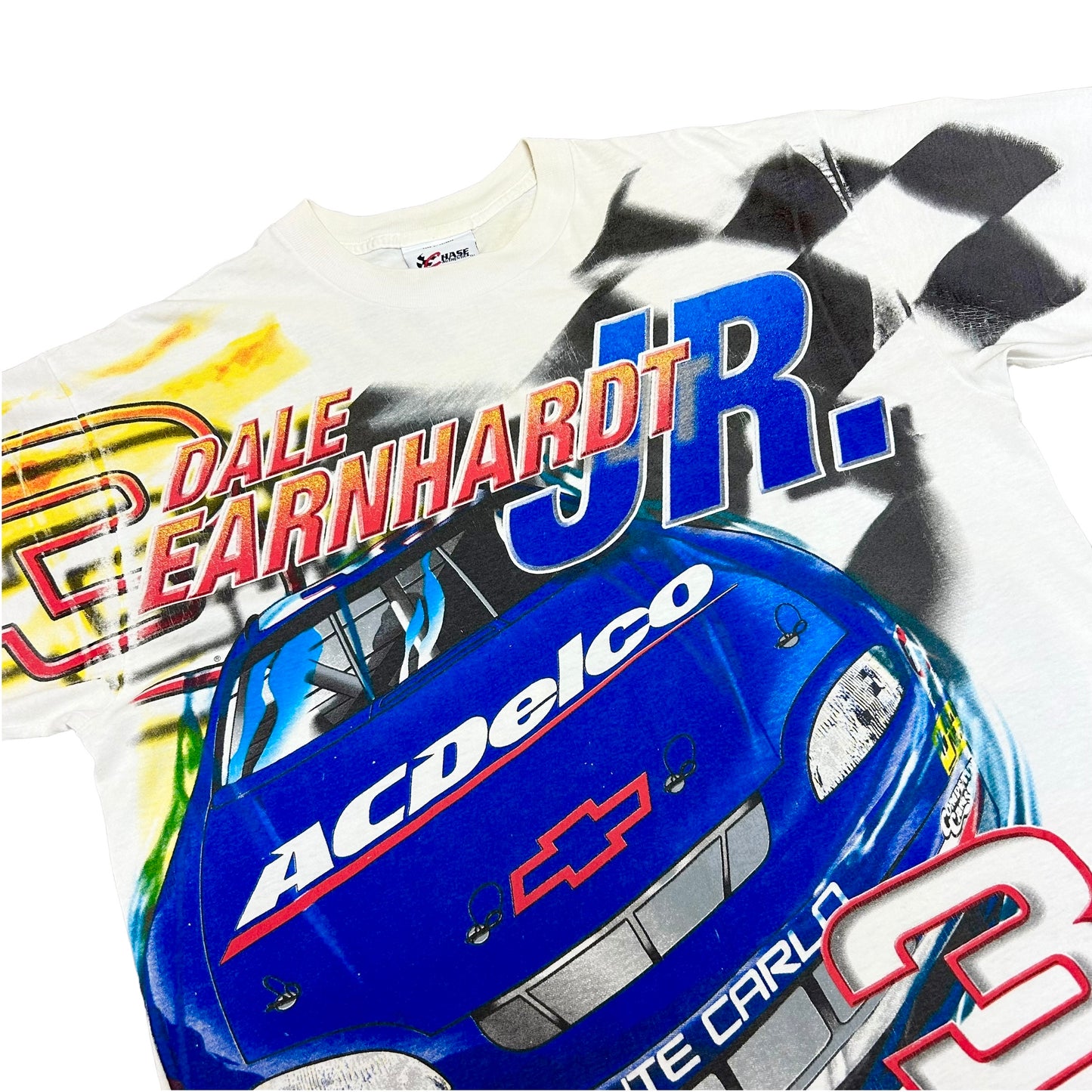 Vintage 1990s Dale Earnhardt Jr. “Rising Son” White All Over Print Graphic T-Shirt - Size XL