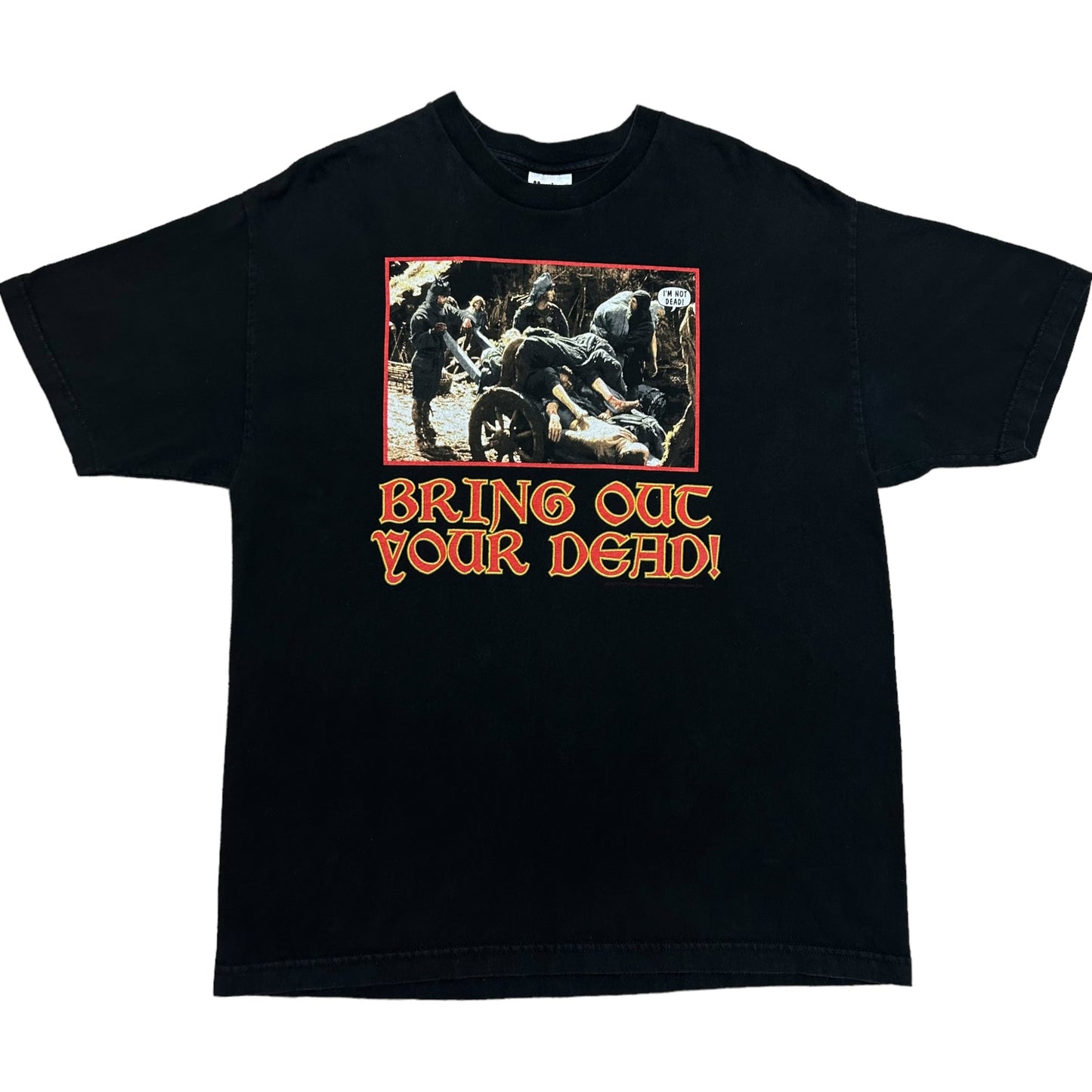 Vintage 2000 Monty Python & The Holy Grail “Bring Out Your Dead” Black Graphic T-Shirt - Size XL