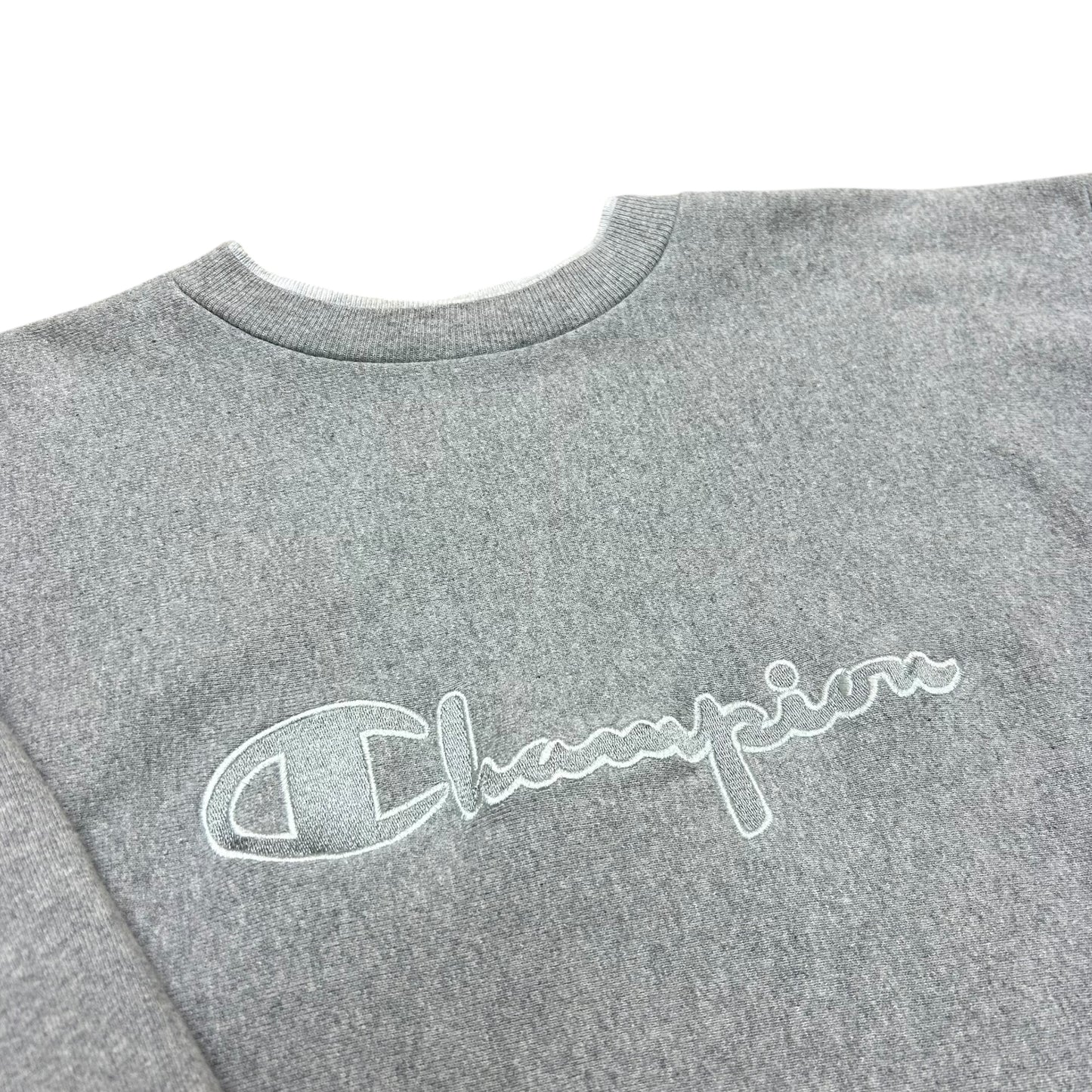 Vintage 1990s Champion Grey Reverse Weave Crewneck Sweatshirt W/ Double Collar - Size XL