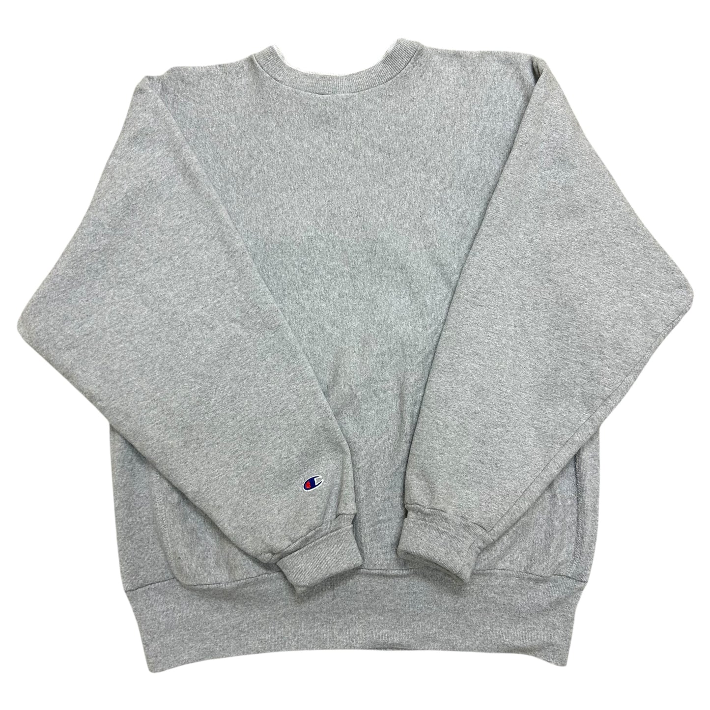 Vintage 1990s Champion Grey Reverse Weave Crewneck Sweatshirt W/ Double Collar - Size XL