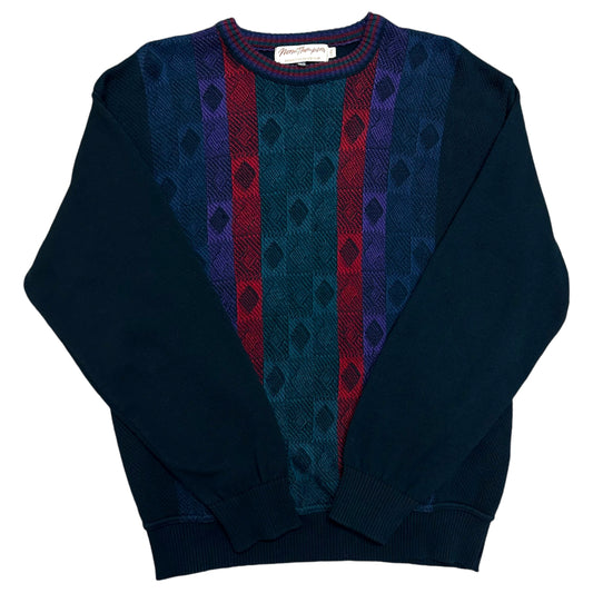 Vintage 1990s “Norm Thompson” Black/Multicolor Knit Sweater - Size Large (Fits M/L)