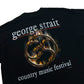 Early 2000s George Strait Country Music Festival Black Graphic T-Shirt - Size Large