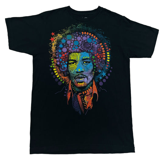 Modern Liquid Blue Jimi Hendrix Black Graphic T-Shirt - Size Medium