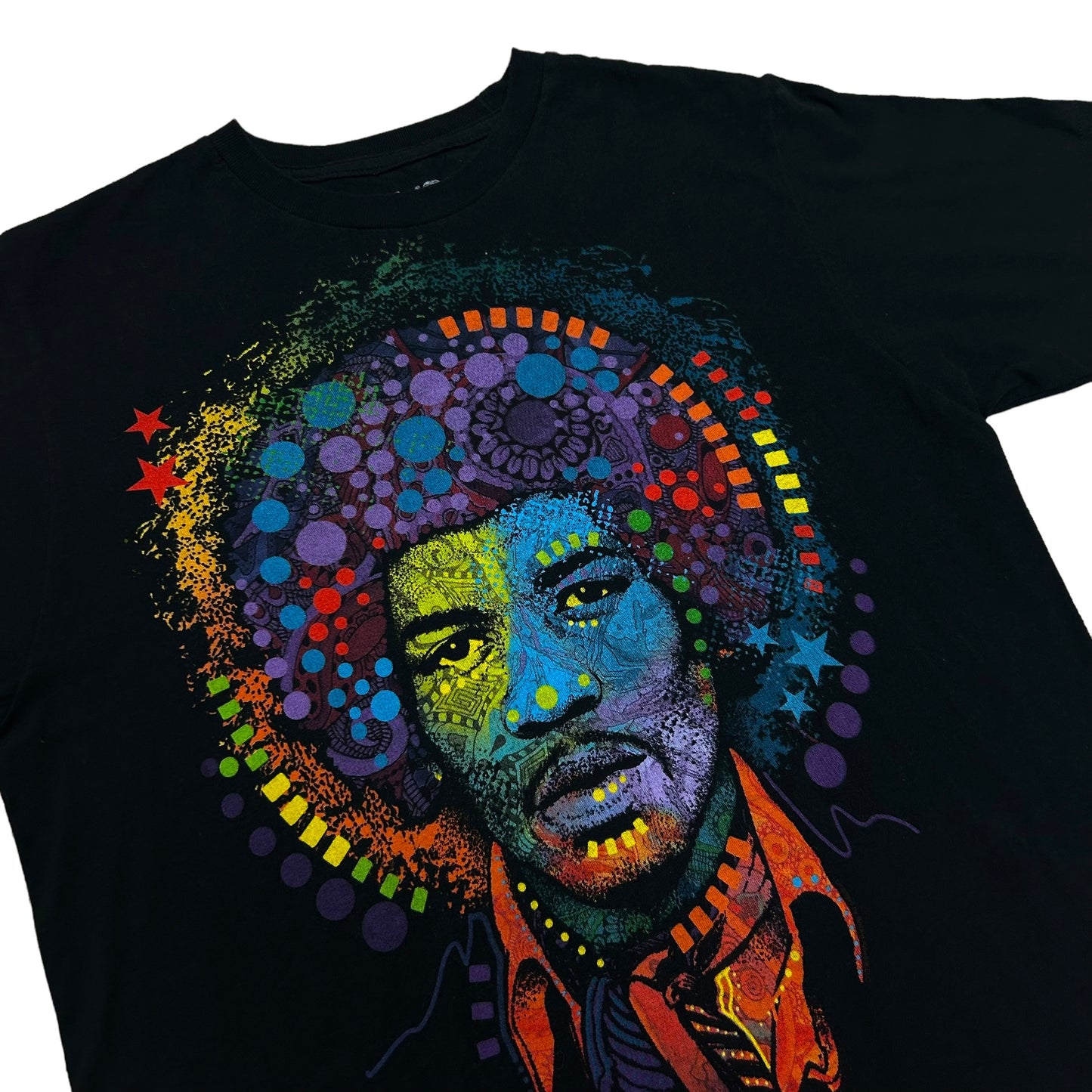 Modern Liquid Blue Jimi Hendrix Black Graphic T-Shirt - Size Medium