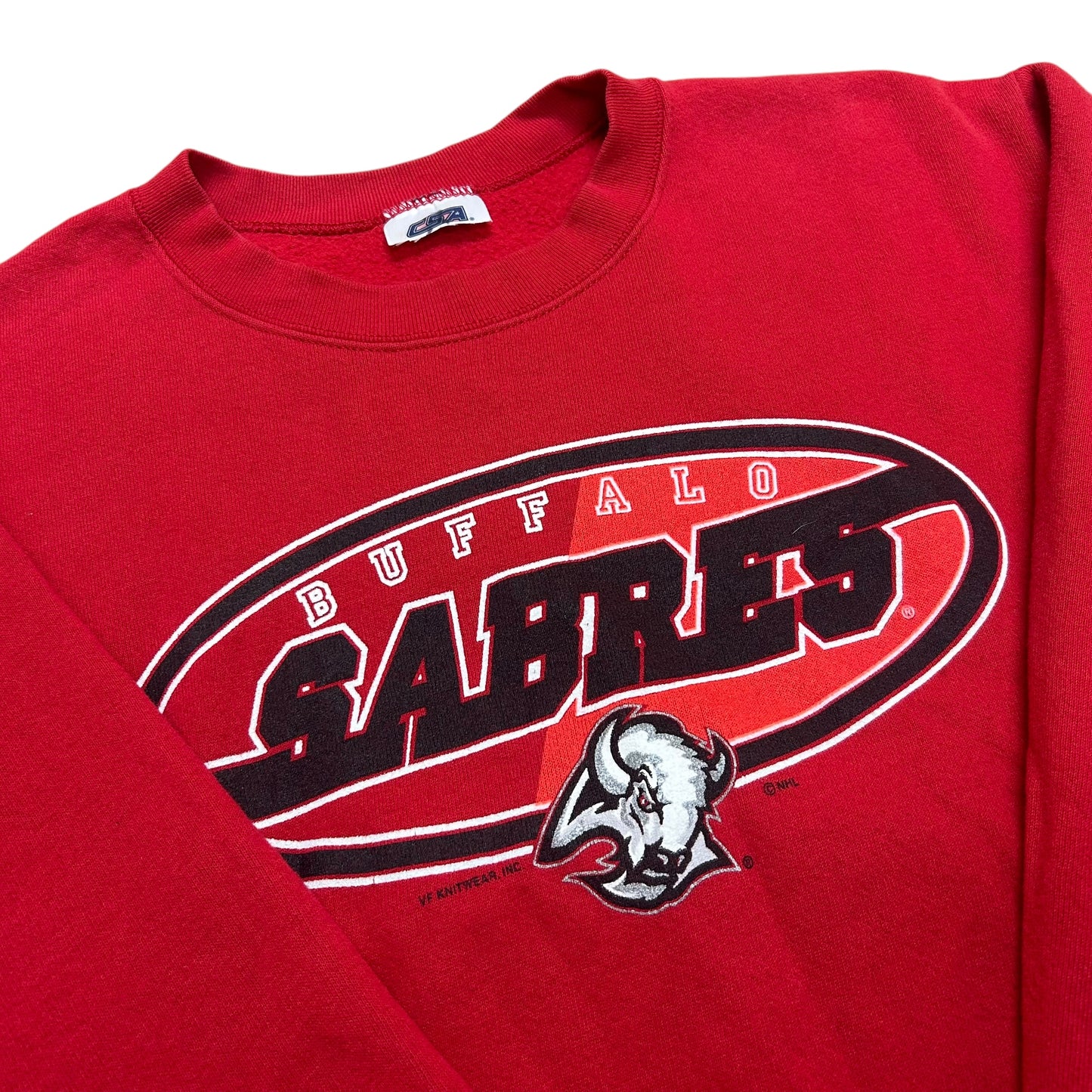 Early 2000s Buffalo Sabres Goat Head Logo Red Crewneck Sweatshirt - Size XS