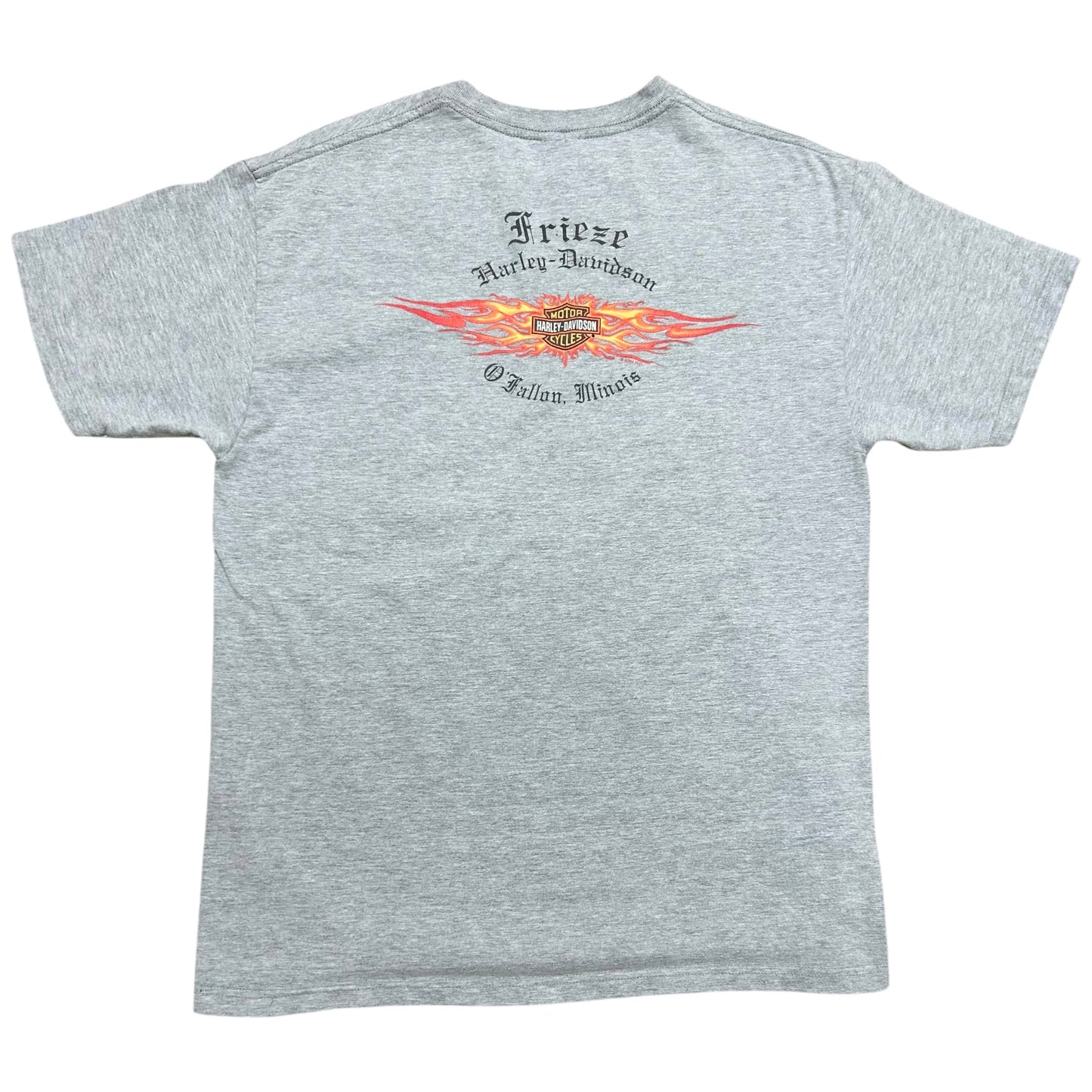 Mid-2000s O’fallon, IL Harley Davidson Grey Pocket T-Shirt