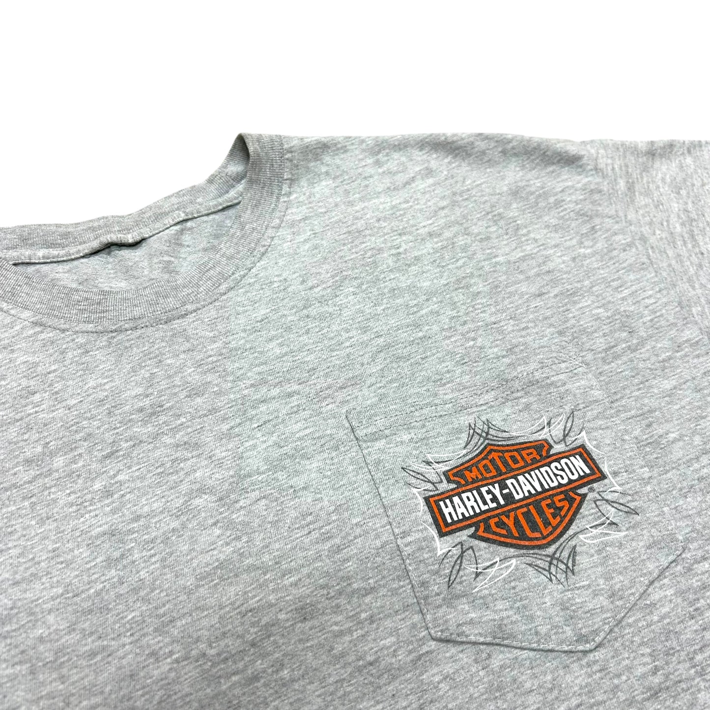 Mid-2000s O’fallon, IL Harley Davidson Grey Pocket T-Shirt