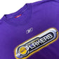 Vintage Y2K Reebok Los Angeles Lakers Purple Graphic T-Shirt - Size XL