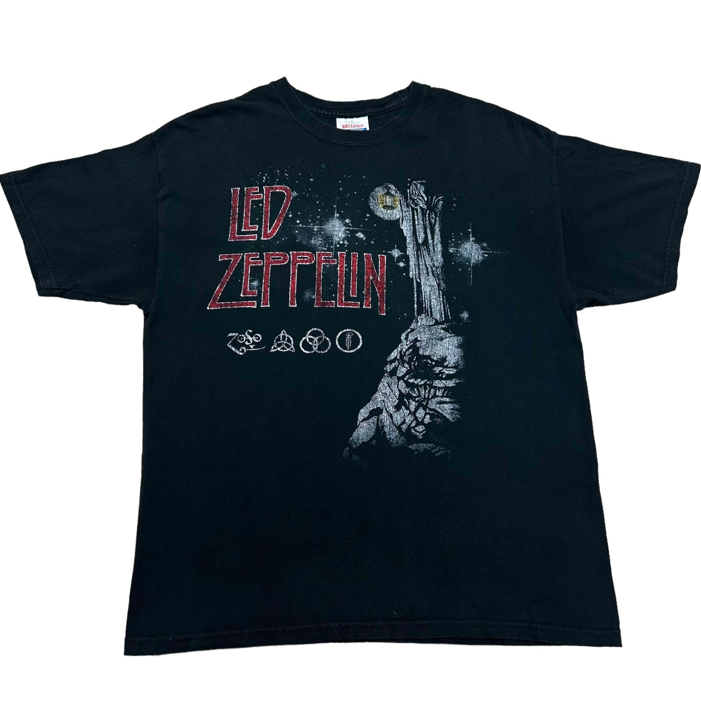 Late 2000s Led Zeppelin Black Graphic T-Shirt - Size Large