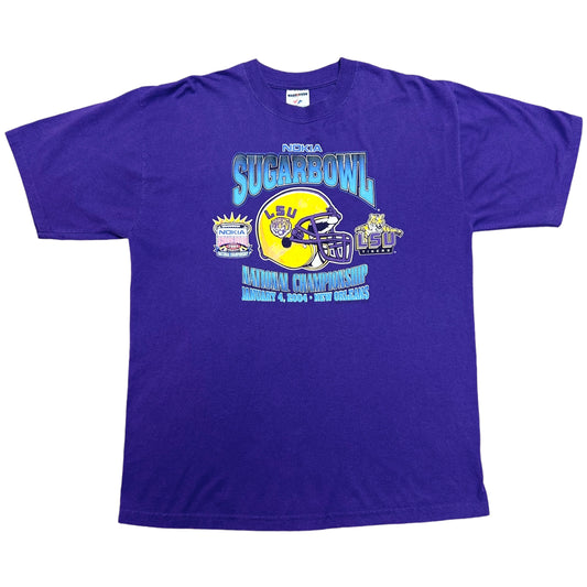 2004 LSU Tigers Nokia Sugar Bowl Purple Graphic T-Shirt - Size XL