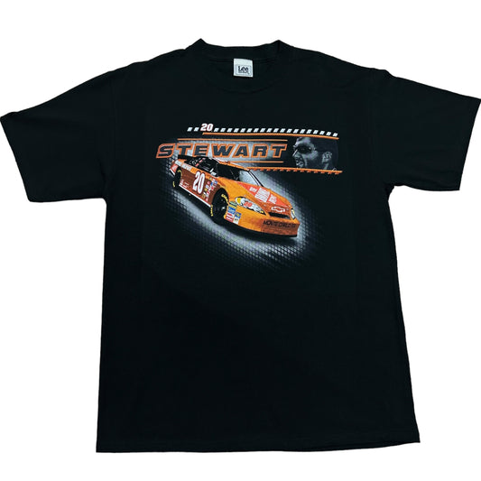 Mid-2000s Tony Stewart Home Depot Racing Black Graphic T-Shirt - Size Large