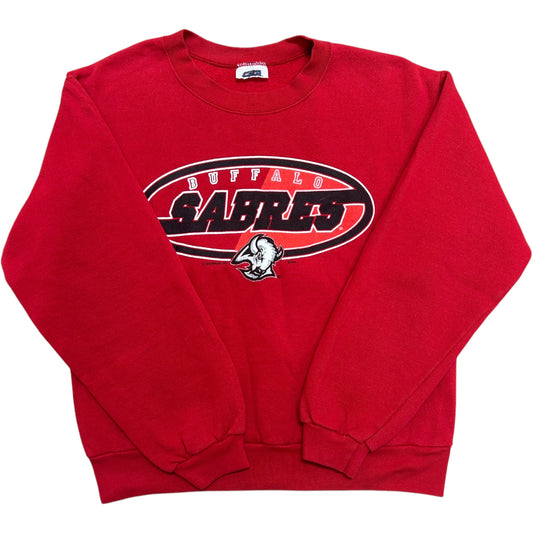 Early 2000s Buffalo Sabres Goat Head Logo Red Crewneck Sweatshirt - Size XS