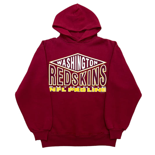 Vintage 1990s Washington Redskins NFL Pro Line Russell Athletic Maroon Hooded Sweatshirt - Size Medium by