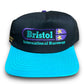 Vintage 1990s American Needle Bristol International Raceway Black/Purple/Teal Snapback Hat - One Size