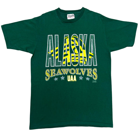 Vintage 1990s University Of Alaska, Anchorage Seawolves Green Graphic T-Shirt - Size XL (Tall Fit)