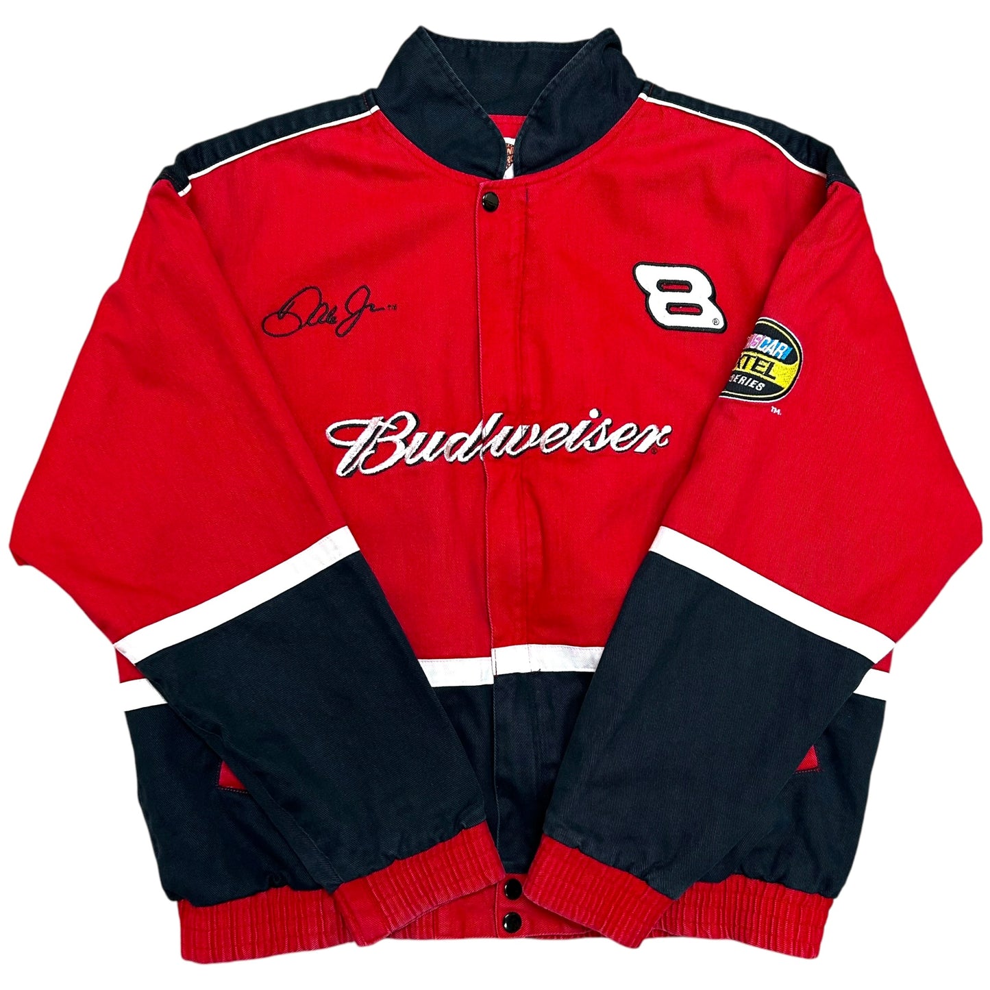 Mid-2000s Dale Earnhardt Jr./Budweiser Red/Black Racing Jacket - Size Large