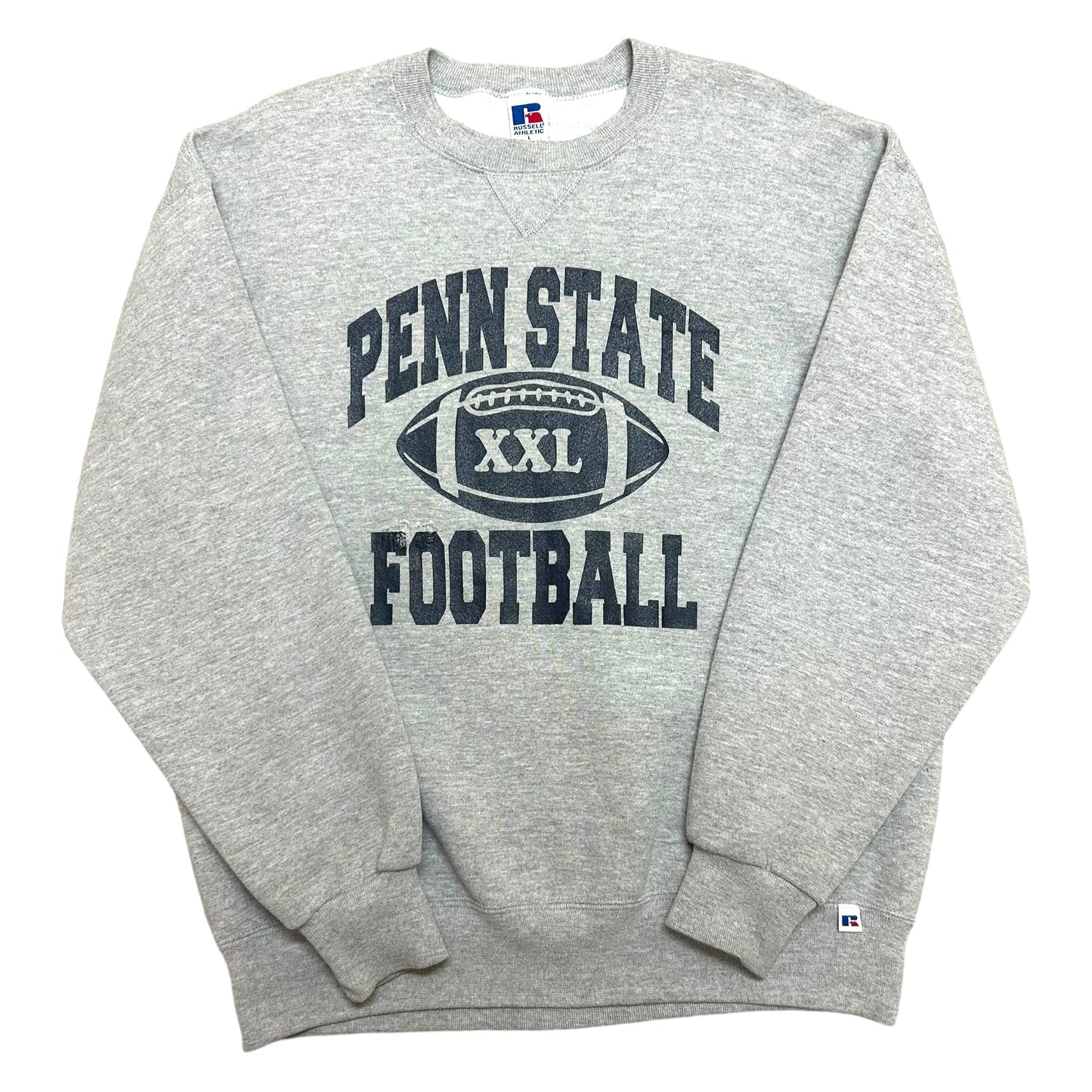 Vintage 1990s Russell Athletic Penn State Football Grey Crewneck Sweatshirt - Size Large