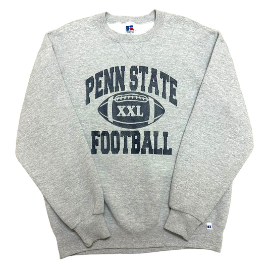 Vintage 1990s Russell Athletic Penn State Football Grey Crewneck Sweatshirt - Size Large