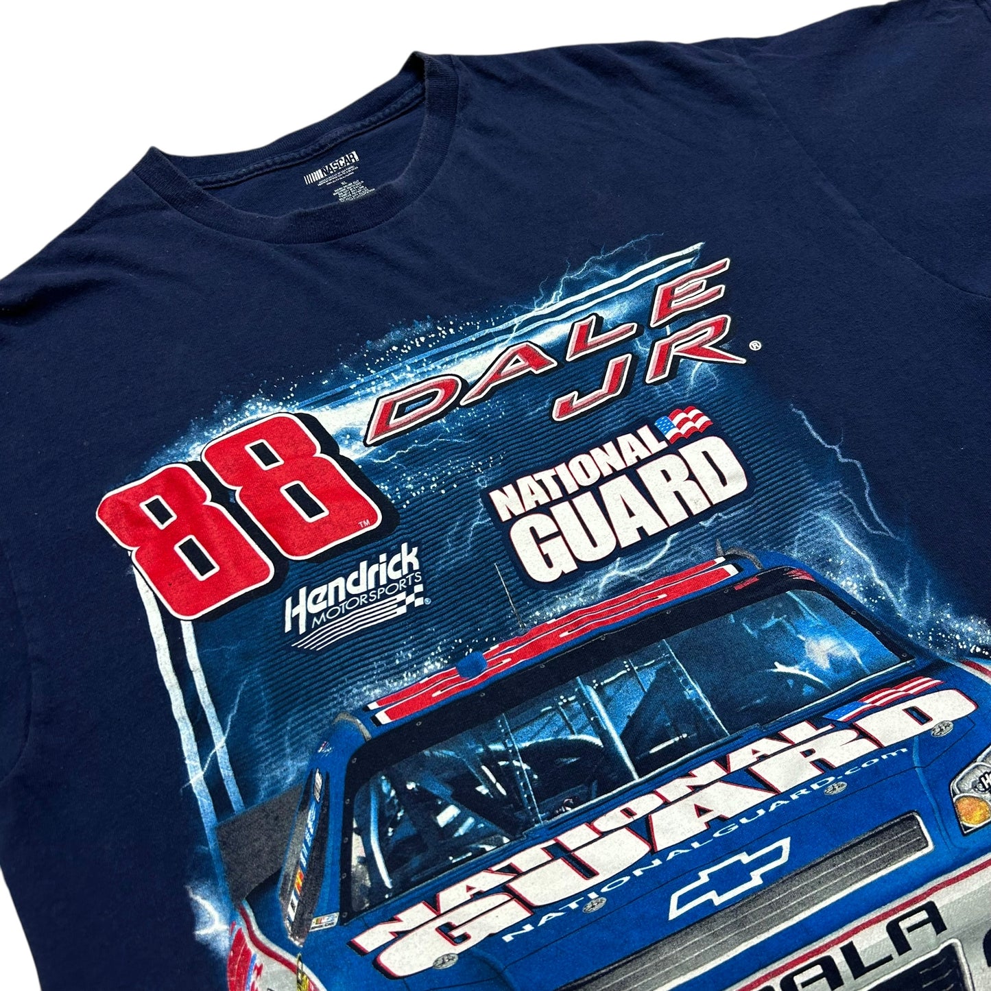 Late 2000s Dale Earnhardt Jr./National Guard Racing Navy Blue Graphic T-Shirt - Size XL (Fits L/XL)