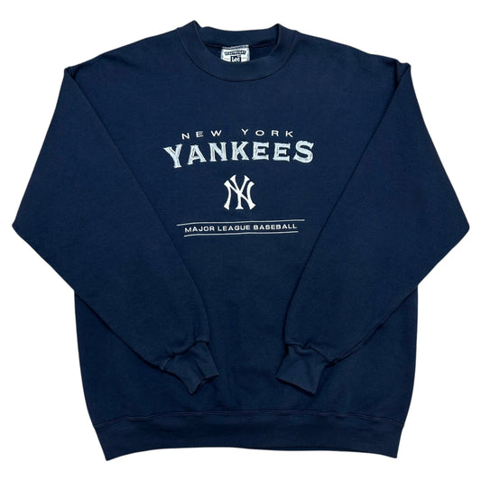 Early 2000s Lee Sport New York Yankees Navy Blue Embroidered Crewneck Sweatshirt - Size Large