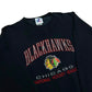 Vintage 1990s Logo Athletic Chicago Blackhawks Black Embroidered Crewneck Sweatshirt- Size 3XL (Fits Boxy XL-XXL)