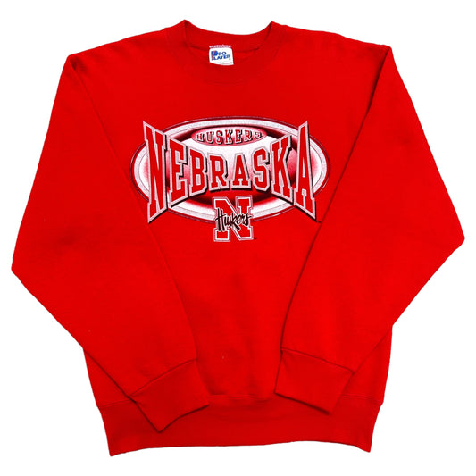Vintage 1990s Pro Player Nebraska Cornhuskers Red Crewneck Sweatshirt- Size Medium