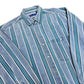 Vintage Y2K “Santana Blue” Blue Striped Long Sleeve Button Up Shirt - Size Medium (Fits Large)