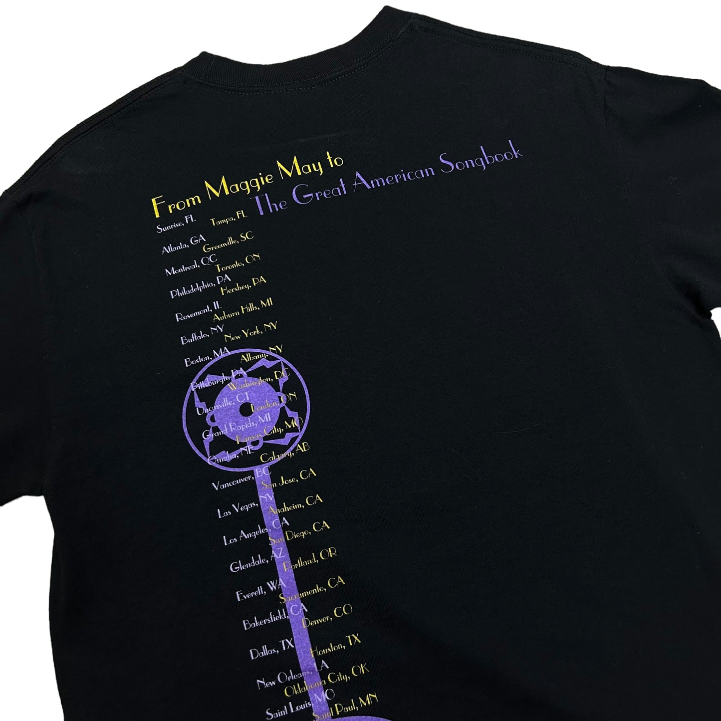 Early 2000s Rod Stewart Tour 2004 Black Graphic T-Shirt - Size Medium