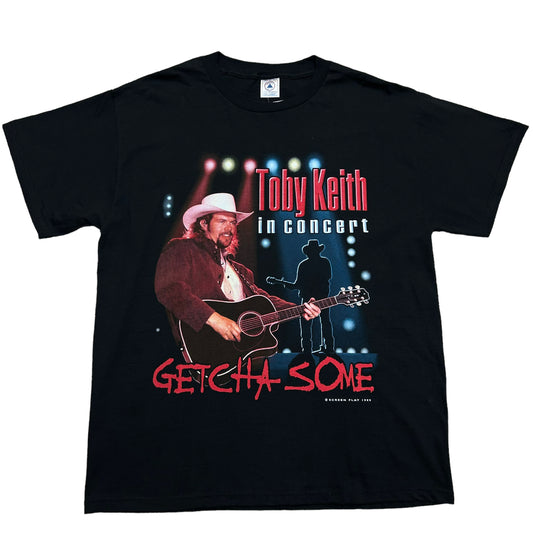 Vintage 1990s Toby Keith In Concert “Getcha Some” Black Graphic T-Shirt - Size Large