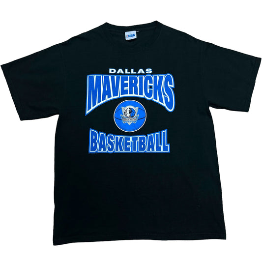 Late 2000s Dallas Mavericks Basketball Black Graphic T-Shirt - Size XL