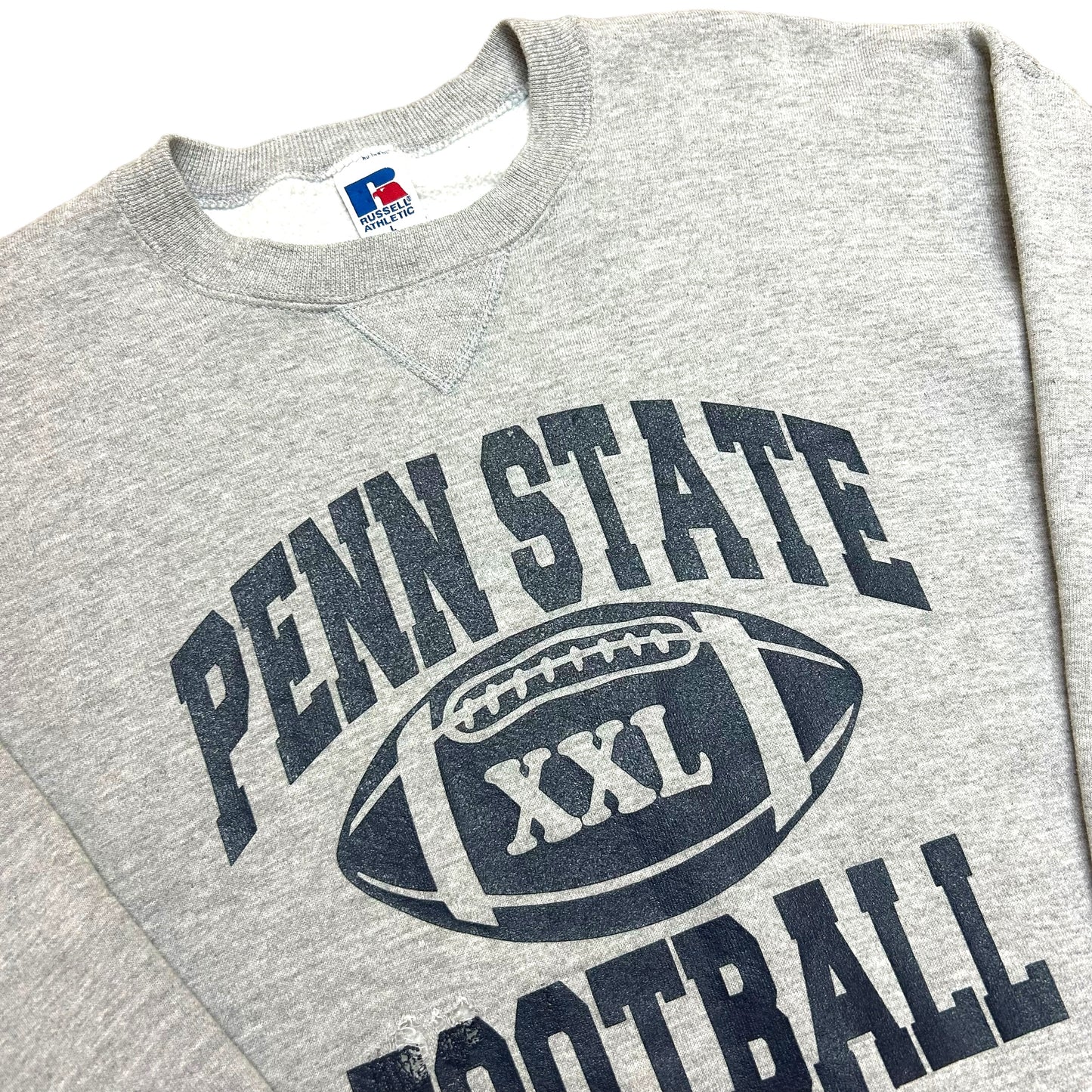 Vintage 1990s Russell Athletic Penn State Football Grey Crewneck Sweatshirt - Size Large