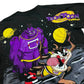 Modern Bootleg Space Jam Black All Over Print Graphic T-Shirt - Size XL