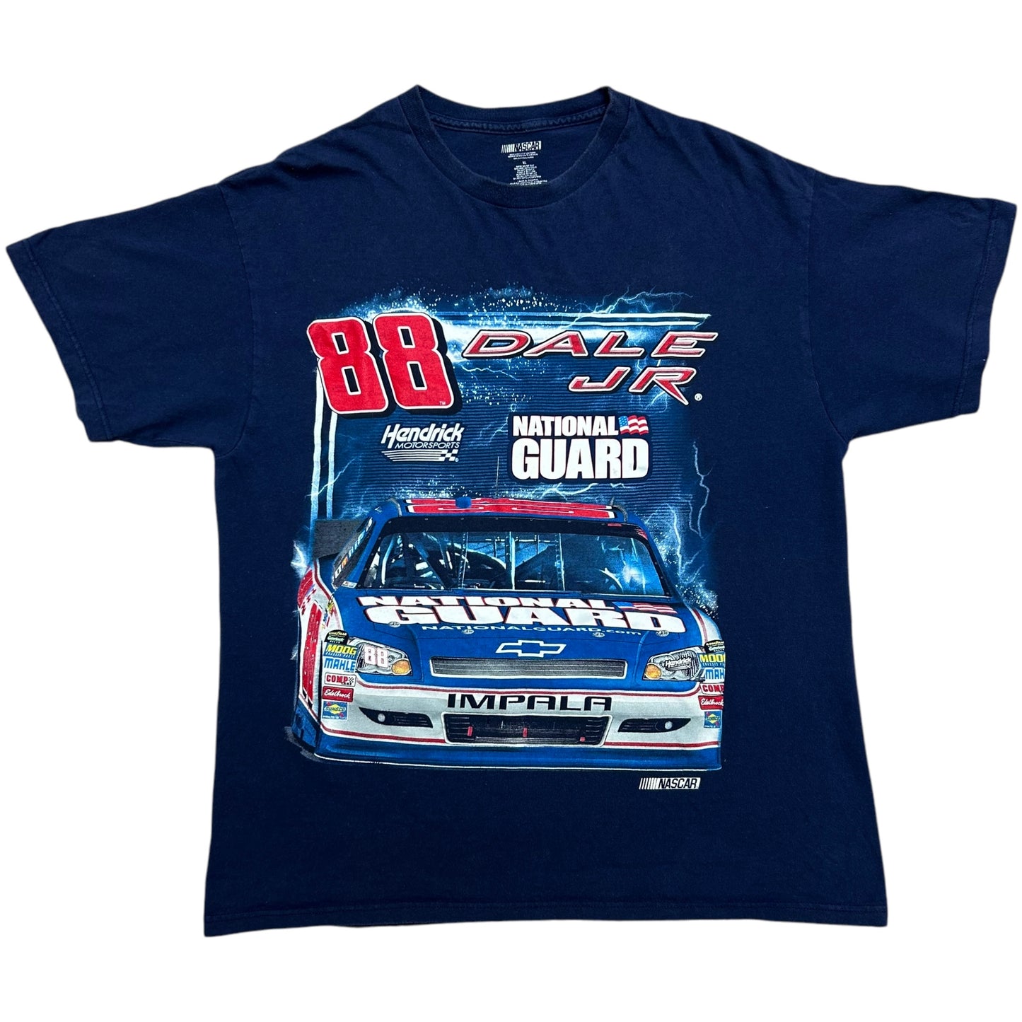 Late 2000s Dale Earnhardt Jr./National Guard Racing Navy Blue Graphic T-Shirt - Size XL (Fits L/XL)