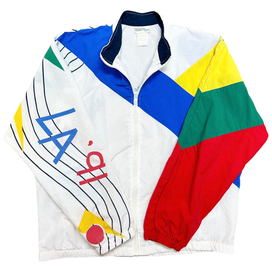 Vintage 1990s U.S. Olympic Festival ‘90White/Color Block Full Zip Windbreaker Jacket - Size Small (Fits S/M)