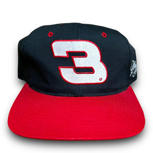 Vintage 1990s Dale Earnhardt Sr. #3 Black/Red Embroidered Snapback Hat - One Size