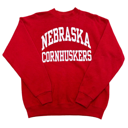 Vintage 1990s Nebraska Cornhuskers Red Crewneck Sweatshirt - Size Large